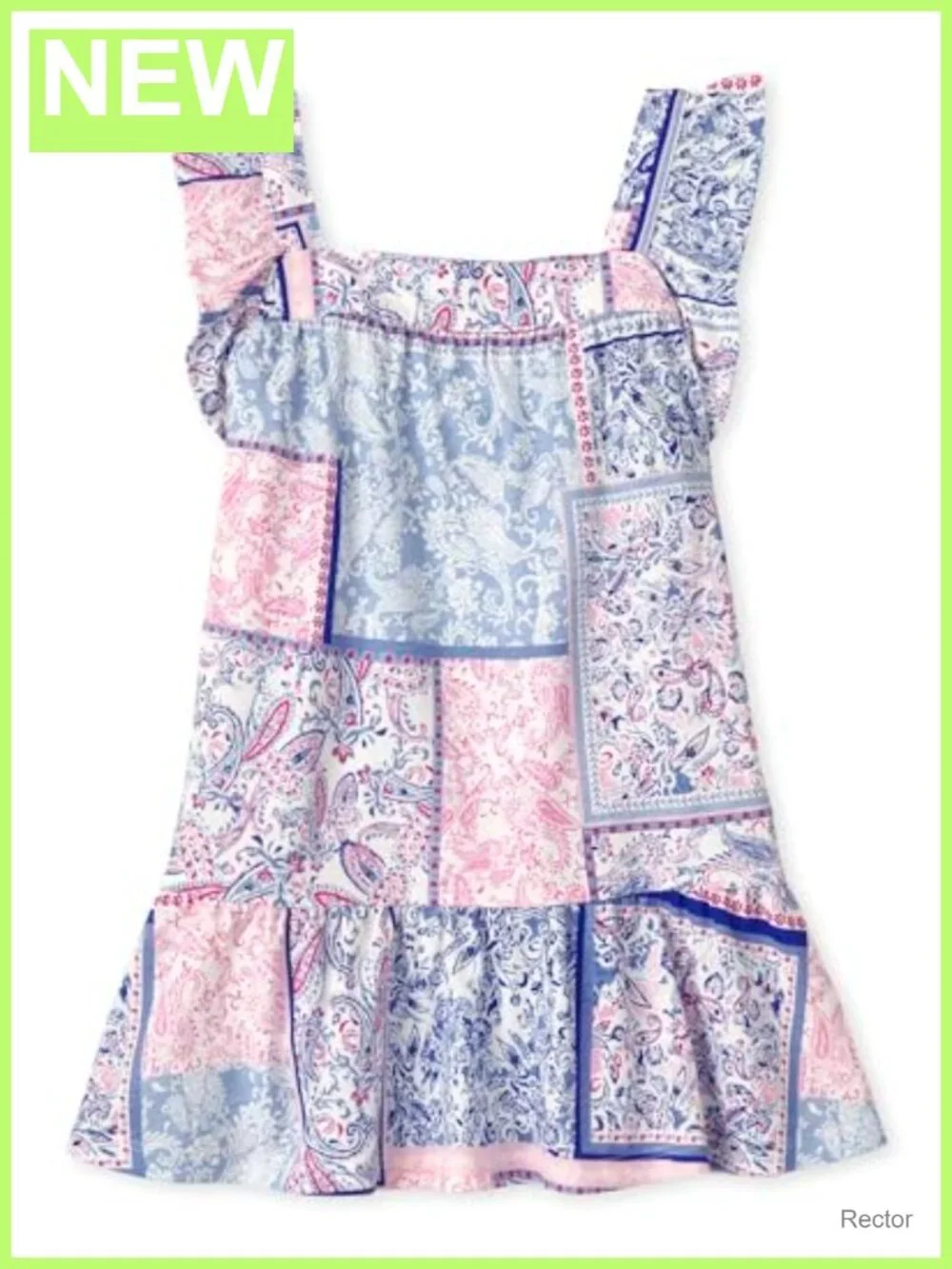 Toddler Girls Tiered Ruffle Sleeve Dress – Casual Pullover Paisley
